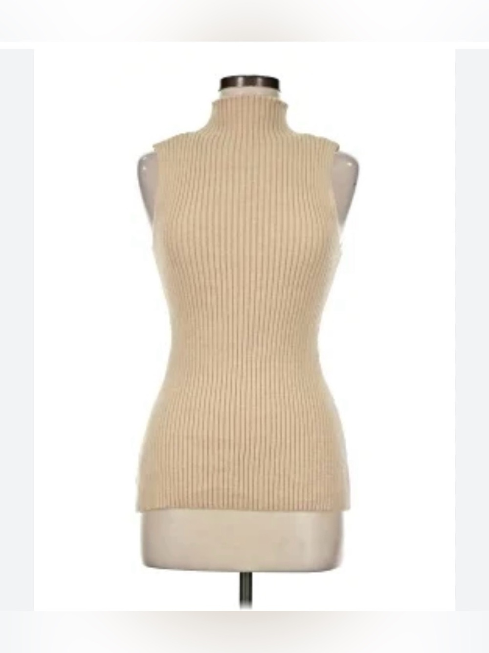 Commense knitted sleeveless mock turtleneck..
